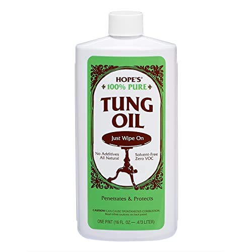 Hope's Pure Tung Oil, finition et scellant en bois naturel imperméable, 16 Fl Oz