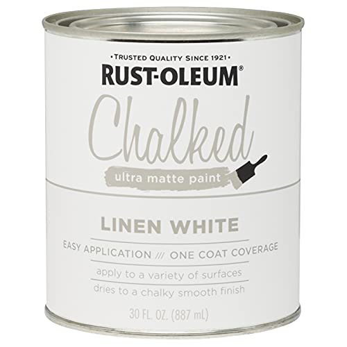 1 pinte Rust-Oleum Brands 285140 Peinture ultra mate crayeuse blanc lin