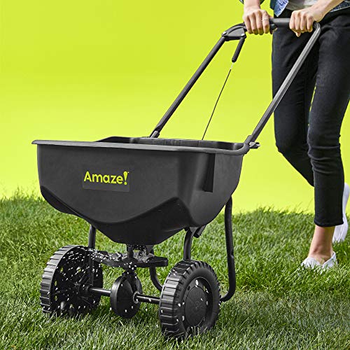 AMAZE 75201 Épandeur de diffusion - Appliquez rapidement et avec précision jusqu'à 10 000 pieds carrés de semences de gazon, d'engrais et d'autres produits d'entretien de la pelouse dans votre jardin, 75201-1