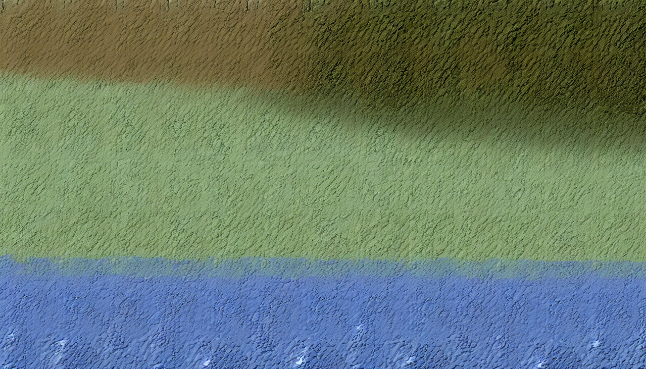 Couleur en K : Mur de maison texturé avec gradient de couleurs (kaki, bleu keppel, marron kobe) sous lumière naturelle et ombres subtiles, offrant une représentation réaliste en haute résolution.