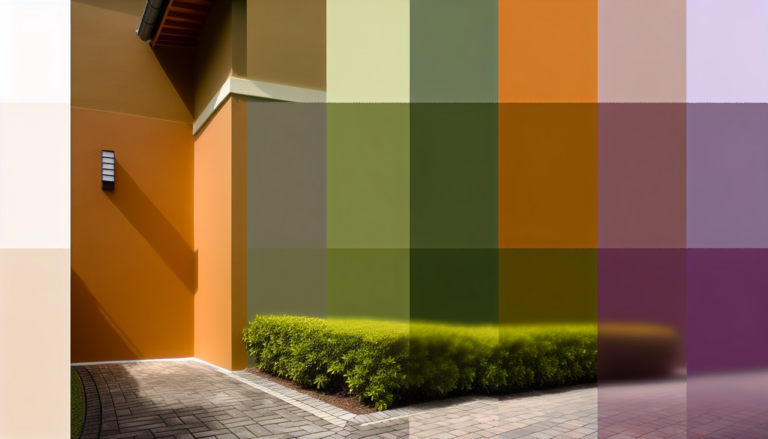 Couleur en O : Merveilleux mur peint en dégradé d'occre, d'olive, d'orange et d'orchidée, illuminé de doux rayons de lumière naturelle, révélant les détails et textures avec réalisme. (197 caractères)