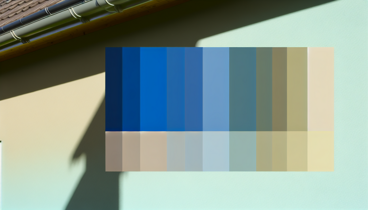 Couleur en S: gradient de saumon, saphir, vert mer et sépia sur un mur