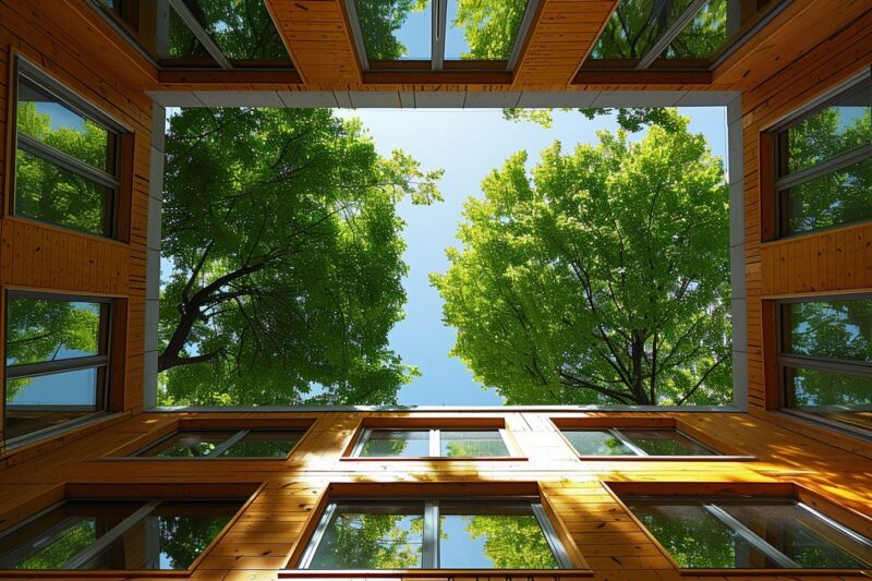 Photo d'une grande maison avec des arbres pour habitats-durables.org