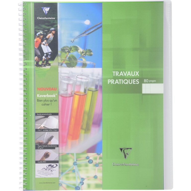 Cahier de travaux pratiques Clairefontaine à spirale pour la rentrée scolaire