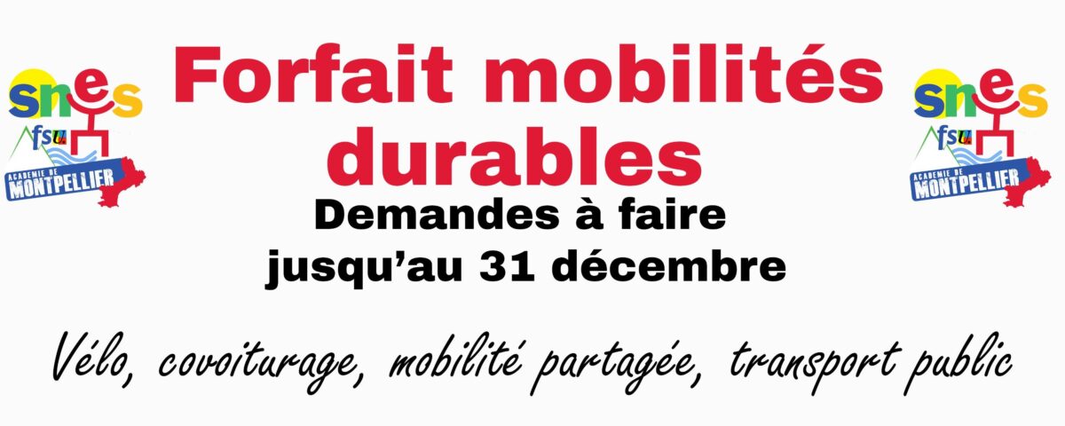 Affiche de la campagne 2024 sur le forfait mobilité durable pour les personnels de l'Éducation nationale