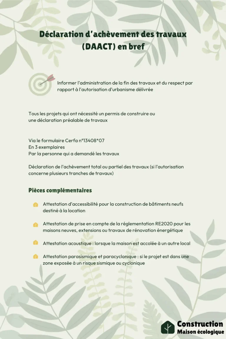Formulaire Cerfa 13408 pour la déclaration d'achèvement des travaux à remplir en fin de chantier