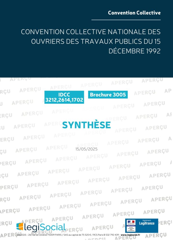 Présentation visuelle de la convention collective des travaux publics avec documents officiels