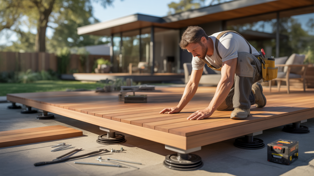 Terrasse bois sur plot : installation pas à pas en 2026