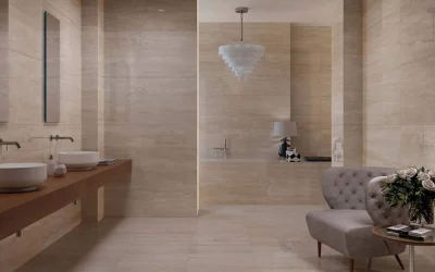 Comment aménager une salle de bain moderne avec du travertin ?